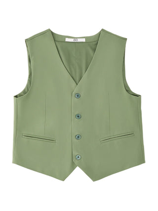 iDo gilet bambino misto viscosa verde salvia