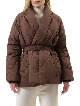 Vicolo piumino trapuntato con cintura marrone TF0087 MARRONE VICOLO 