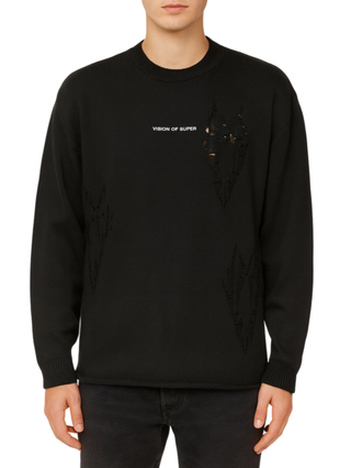 Vision of Super maglia uomo misto alpaca nero VS038SW-01 BLACK VISION OF SUPER