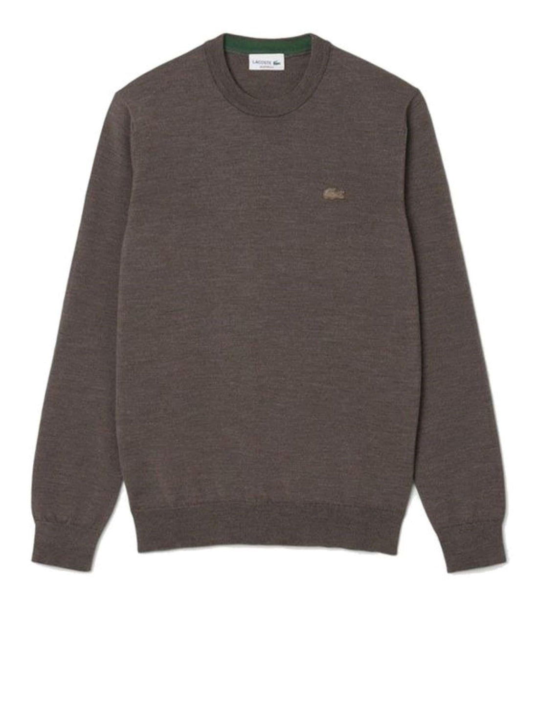 Lacoste maglia uomo in lana tortora melange