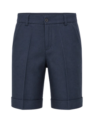 Emanuel Pris bermuda bambino misto lino blu