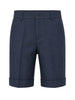 Emanuel Pris bermuda bambino misto lino blu