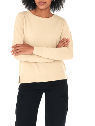 Yes Zee maglia donna misto modal beige chiaro M052-RU00 0222 YES-ZEE