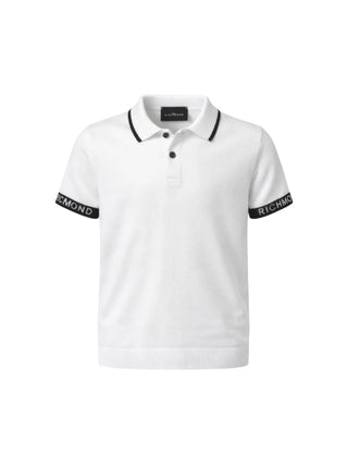 John Richmond polo Diallek manica corta bianco