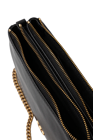 Pinko borsa Double Mini in pelle nero 105359-A0QO Z99Q PINKO