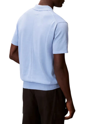 Calvin Klein polo uomo in maglia blu avio