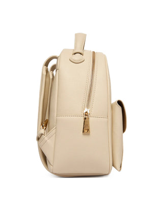 Love Moschino zaino donna in ecopelle con tasca beige chiaro