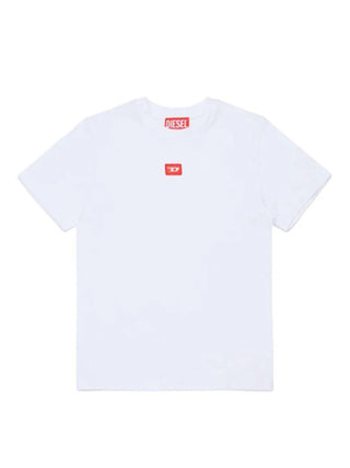 Diesel T-shirt manica corta con patch logato bianco