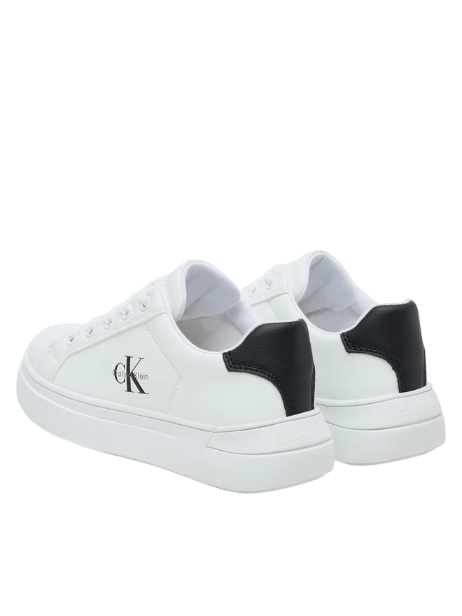 Calvin Klein Jeans sneakers bambino in ecopelle bianco