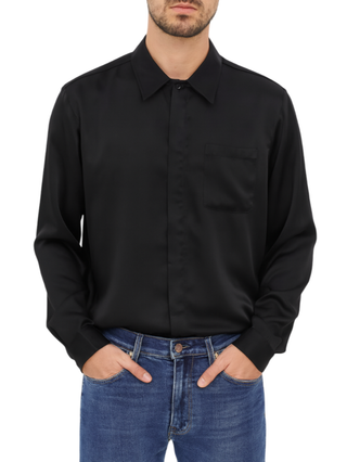 Alta Tensione camicia uomo in raso nero 3374-BUS NERO ALTA TENSIONE