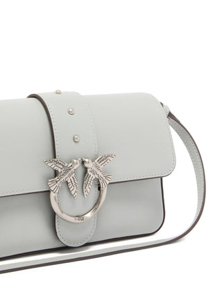 Pinko borsa Love Bag One Mini Slouchy in pelle grigio perla argento