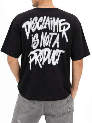Disclaimer T-shirt uomo oversize manica corta nero
