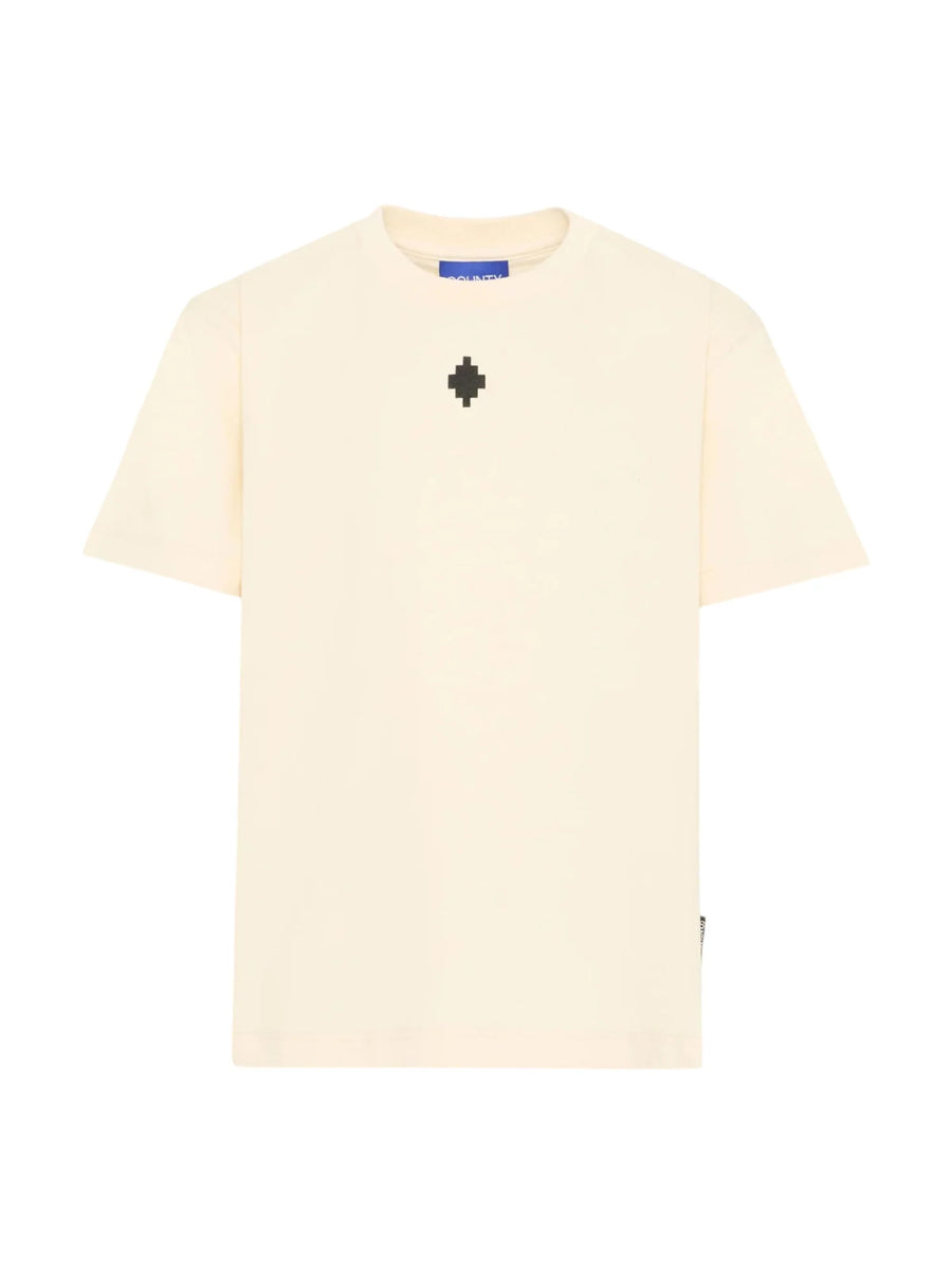 County of Milan T-shirt bambino manica corta stampa iconica panna