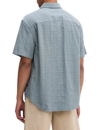 Calvin Klein camicia uomo in cotone check manica corta blu avio