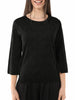 Yes Zee maglia traforata donna manica 3/4 nero