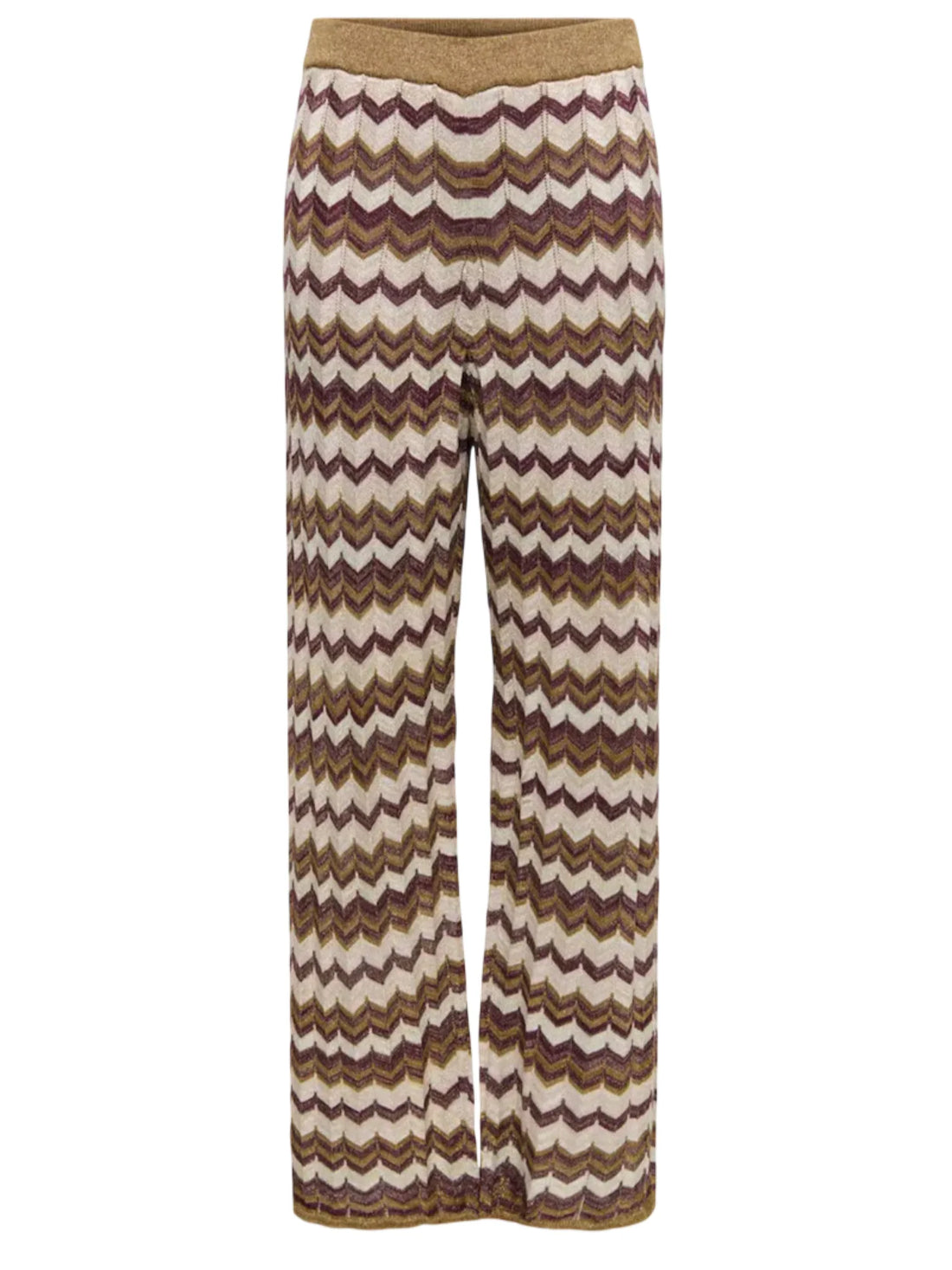 Only pantaloni wide leg in fantasia chevron lurex multicolor