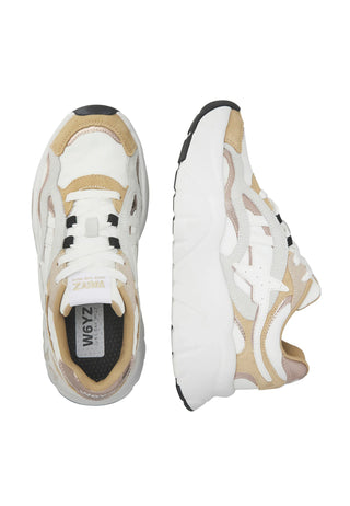 W6yz sneakers donna Ida in suede e tessuto tecnico panna beige