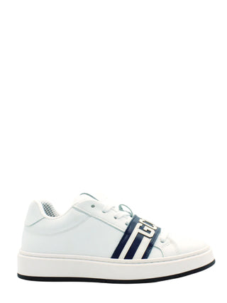GCDS sneakers bambino in pelle con logo bianco