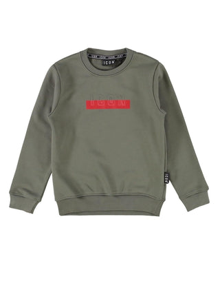 Icon felpa bambino con logo verde IBSW00842 4012 ICON 