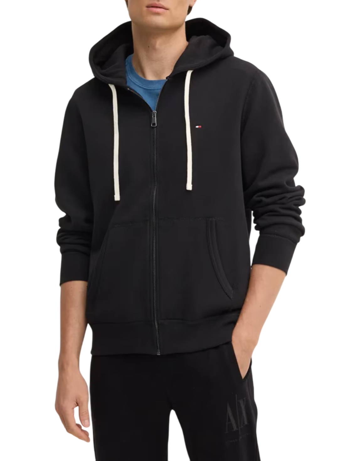 Tommy Hilfiger felpa con zip e cappuccio Essential nero