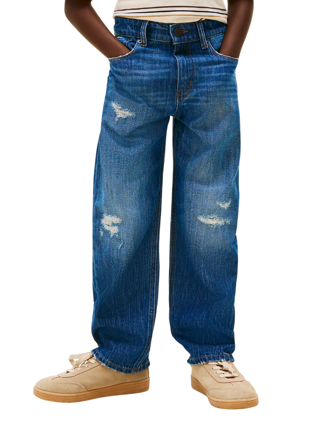 Tommy Hilfiger jeans bambino baggy fit lavaggio blu