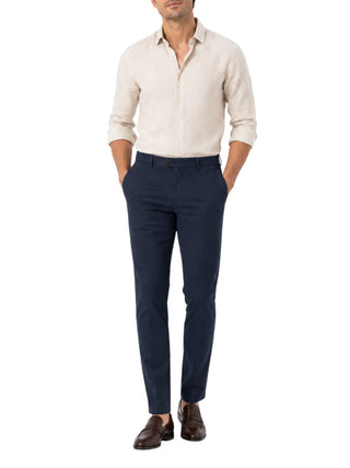 Le Braghe pantaloni uomo in cotone slim blu