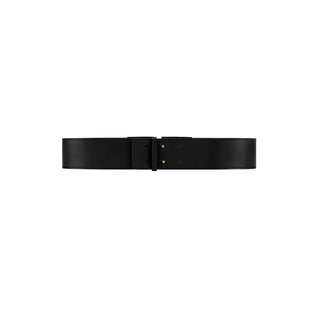 Elisabetta Franchi cintura in pelle h5 con logo iconico nero oro