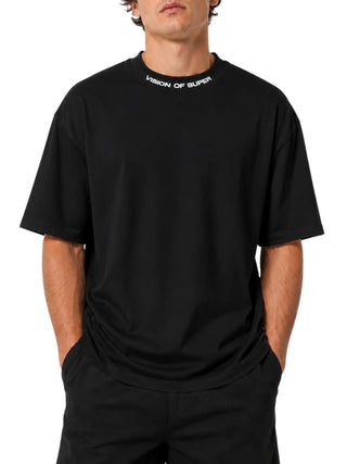 Vision of Super T-shirt uomo con logo ricamato nero