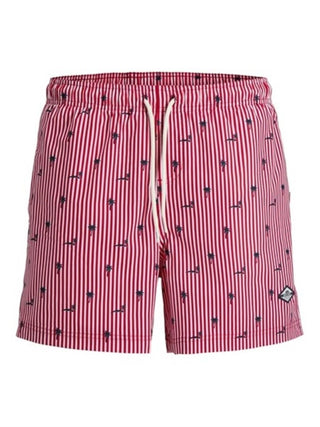 Jack&Jones boxer mare uomo a righe rosso bianco