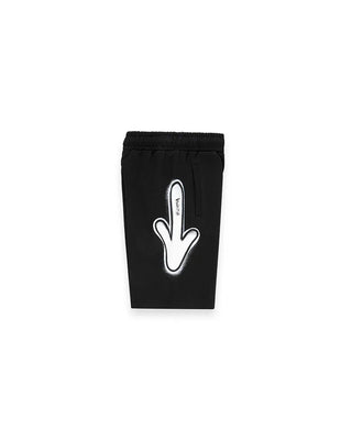 Disclaimer bermuda bambino con stampe iconiche nero