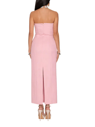 pearly dress lungo fascia applic/perle+1strass