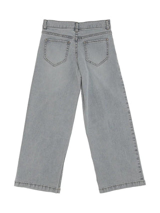 Pinko jeans gamba larga con logo gioiello lavaggio chiaro KFPA031CDS057 D812 PINKO KIDS