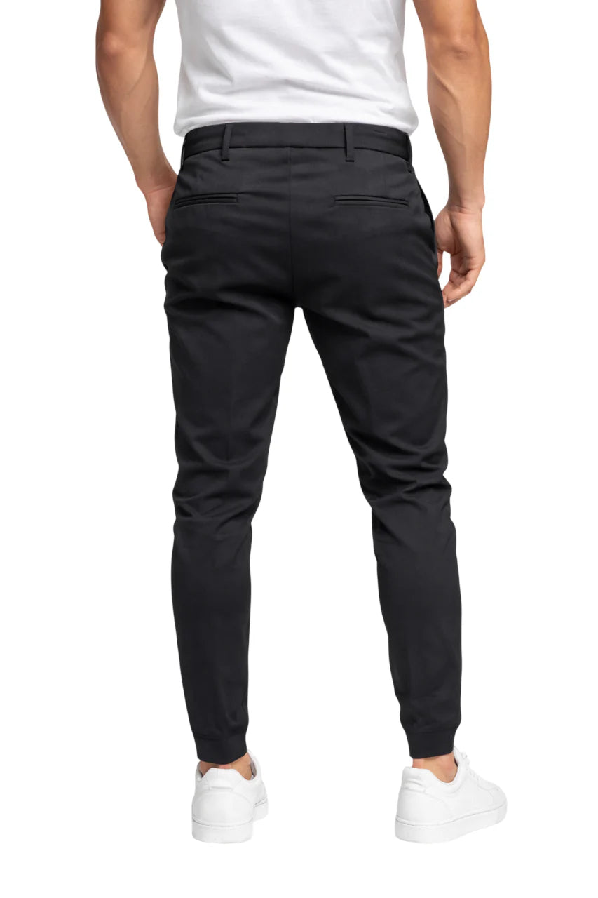 Le Braghe pantaloni misto nylon slim lavaggio nero