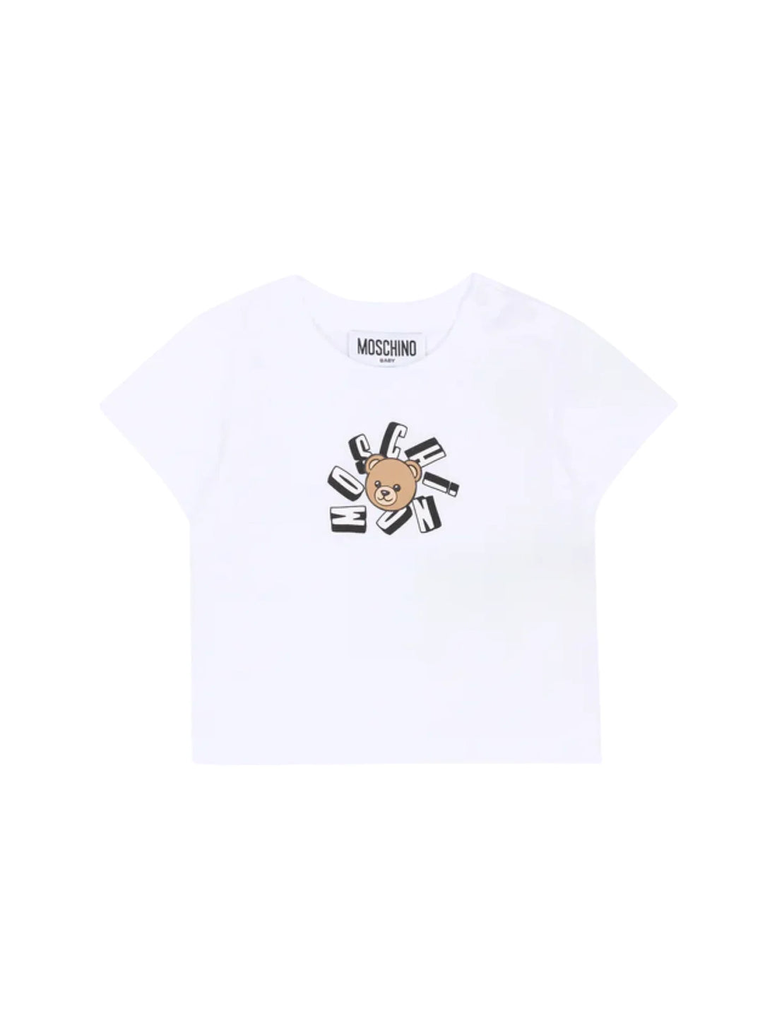 Moschino T-shirt neonato con orsetto Toy bianco
