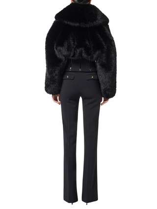 Elisabetta Franchi pantaloni a zampa in crepe nero PA14157E2 110 ELISABETTA FRANCHI