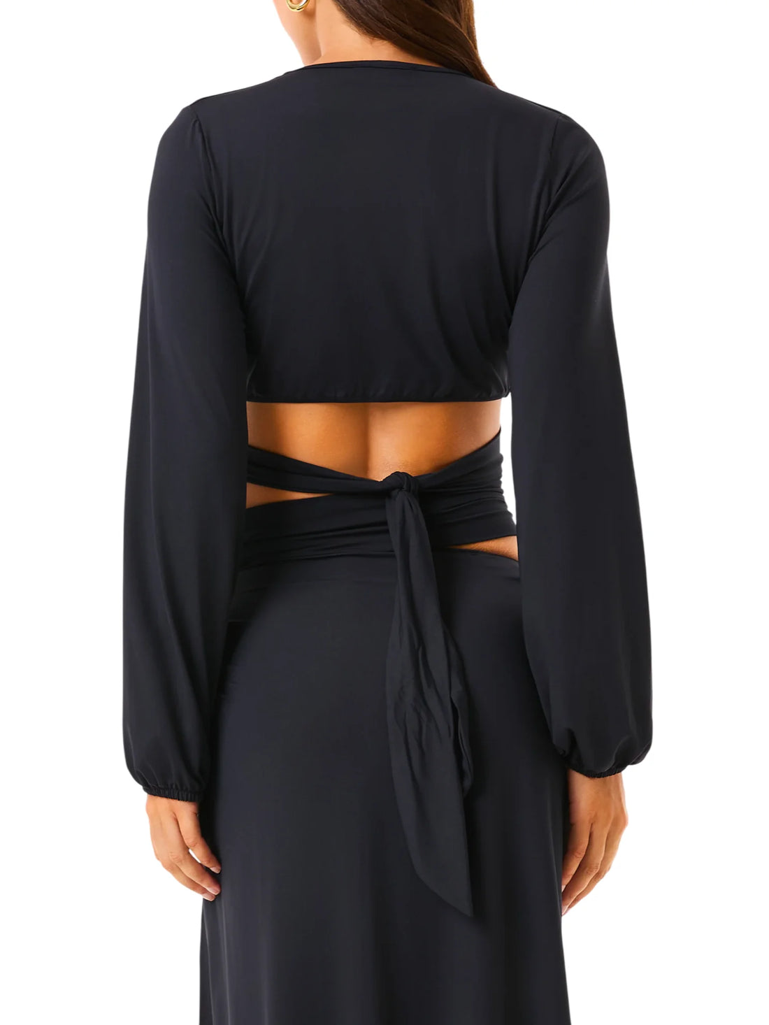 4giveness top crop Soft Touche con cut out nero