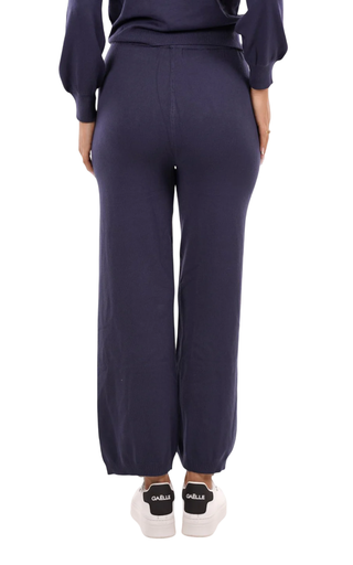 Yez Zee pantaloni in maglia gamba larga blu P369-RU00 0710 YES-ZEE