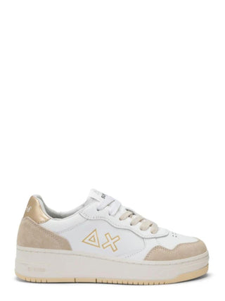 Sun68 sneakers Basket Love Lady in pelle bianco Z45244 ORO SUN68