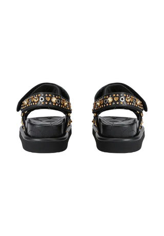 Kurt Geiger sandali donna in pelle Orson con borchie e strass nero