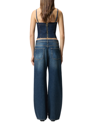 Pinko jeans gamba larga Wanda lavaggio blu 101733-A2RQ PJZ PINKO 