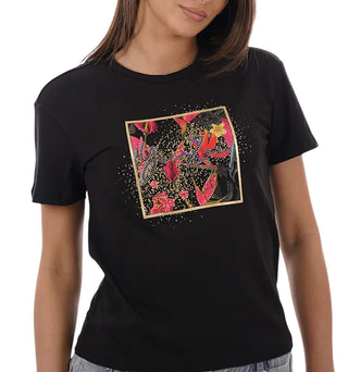 Yes Zee T-shirt manica corta con stampa multicolor nero