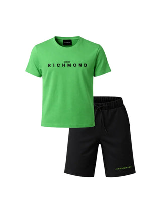 John Richmond completo bambino T-shirt e shorts verde nero