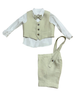 Brando completo elegante camicia gilet bermuda beige