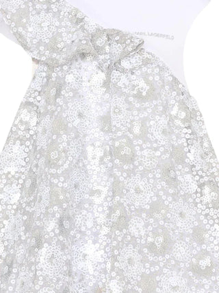 Karl Lagerfeld abito elegante bambina con paillettes argento