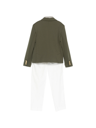 Colori Chiari completo elegante giacca pantaloni camicia verde bianco