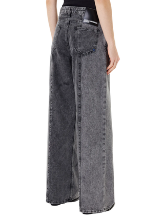 Karl Lagerfeld Jeans jeans gamba larga bicolore lavaggio nero A3W10070 1YQ KARL LAGERFELD 