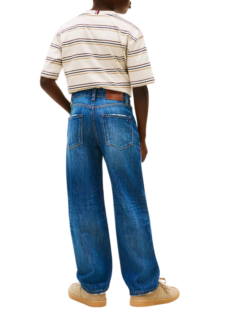 Tommy Hilfiger jeans bambino baggy fit lavaggio blu
