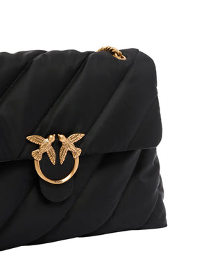 Pinko borsa Love Puff Extra in nylon trapuntato nero