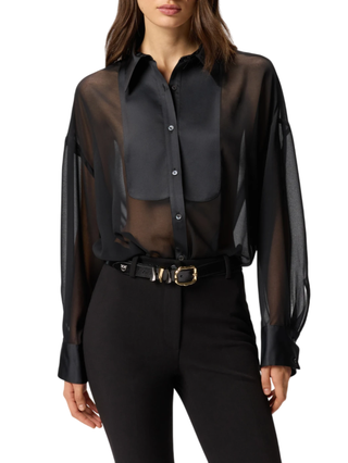 Pinko camicia Marquilla in georgette nero 106141-A309 Z99 PINKO 