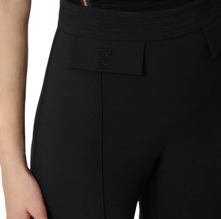 Elisabetta Franchi pantaloni a zampa in tessuto crepe nero